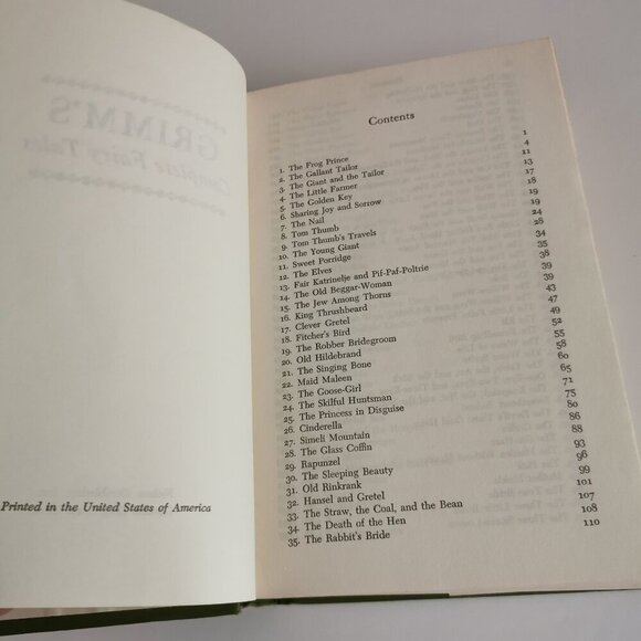 1970s Grimm's Complete Fairy Tales Book Hardcover Green Vintage Dust Jacket - Picture 6 of 11